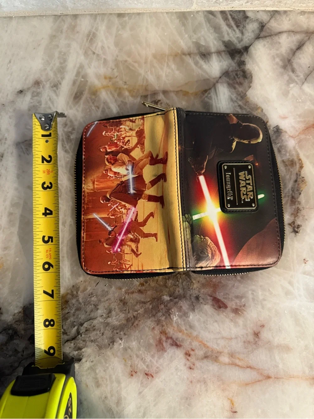 Star Wars Loungefly Lightsaber Zip Wallet - Black with Multi-Color Accents